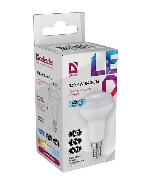 Defender Лампочка светодиодная R39-4W-840-E14 рефлектор, 4000 К, нейтральный белый фото 1