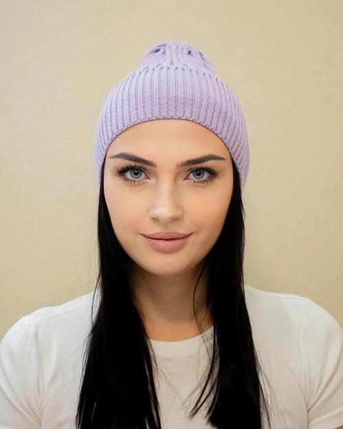 Шапка тыковка без подворота Фиолетовая ОПТ фото 1