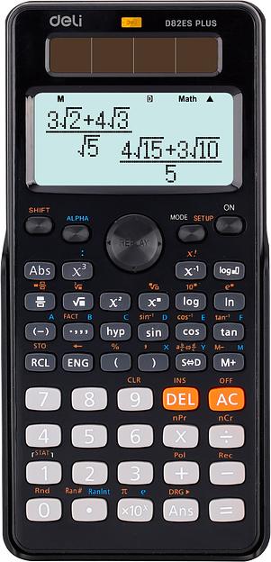 Калькулятор научный Deli ED82ES черный 10+2-разр. фото 1