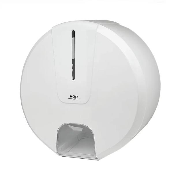 Диспенсер туалетной бумаги N1 «Стандарт» корпус белый, нижнее стекло прозрачное HOR-22110213 опт фото 1