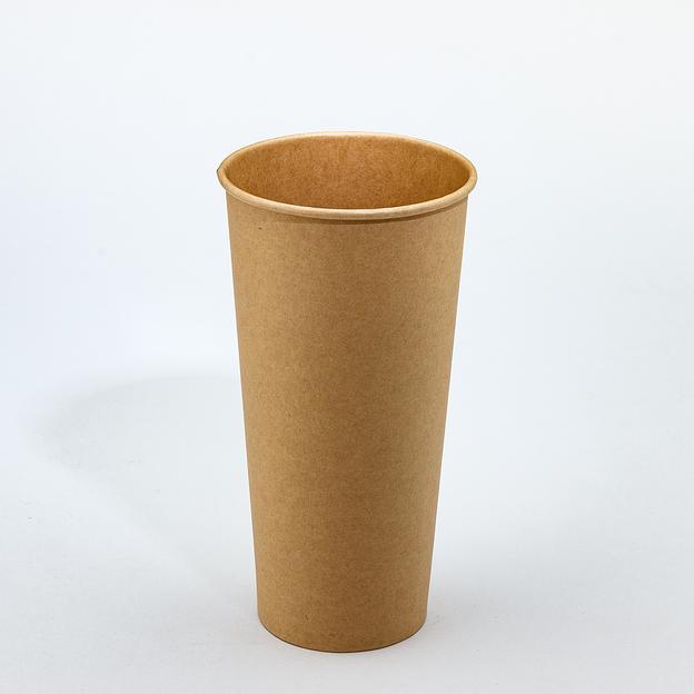 Стакан картонный 500мл 1сл. крафт (коричневый) d90мм - 45 шт фото 1