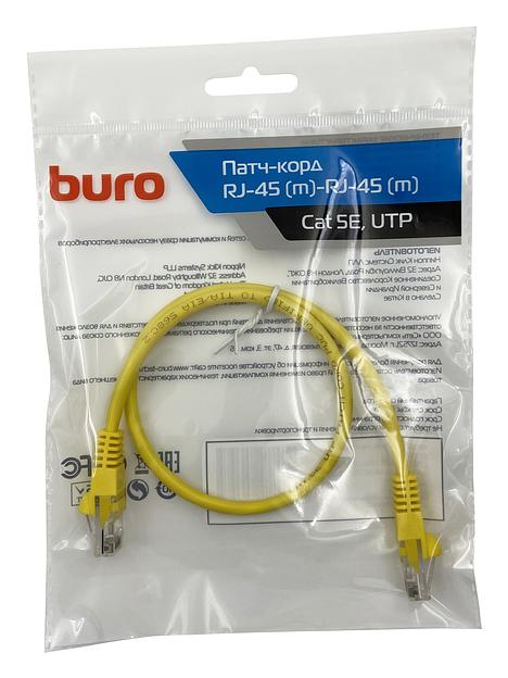 Патч-корд Buro UTP 4 пары cat5E CCA molded 0.5м желтый RJ-45 (m)-RJ-45 (m) фото 2