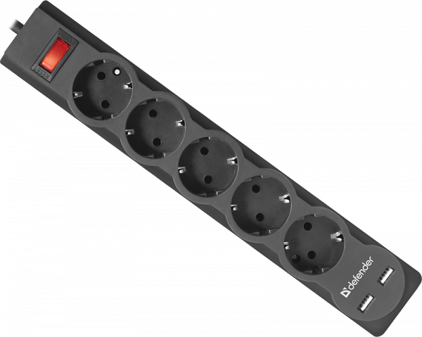 Сетевой фильтр Defender DFS 753 5 розеток  3 м  99753 фото 1