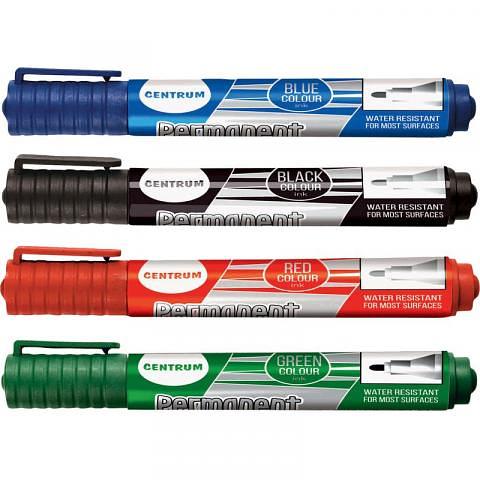 Набор маркеров перманентных 2-5 мм, круглый стержень, 4 цвета, Centrum фото 1