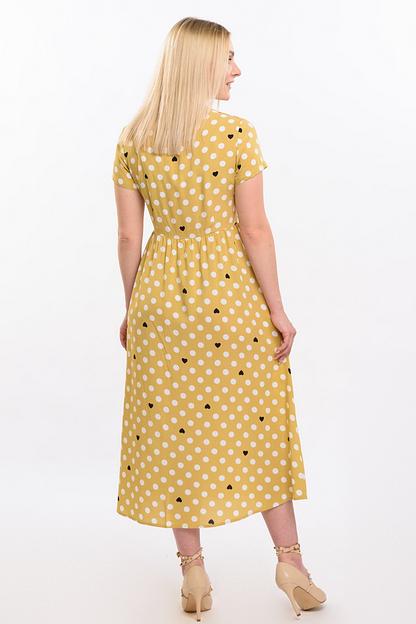 Платье штапель  5950/05/Желтый, белый  фото 2