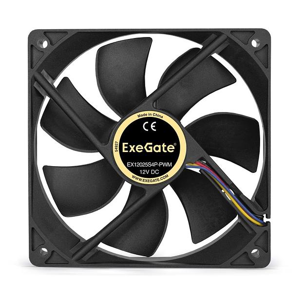 Вентилятор 12В DC ExeGate EX12025S4P-PWM 120x120x25 мм, Sleeve bearing (подшипник скольжения), 4pin, PWM, 25dBA фото 2