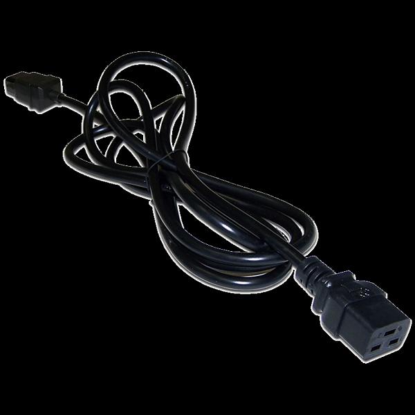 Шнур питания C19-C20, 3х1.5, 220В, 16А, черный, 1 метр (LAN-PP19/20-1.0-BK) фото 1