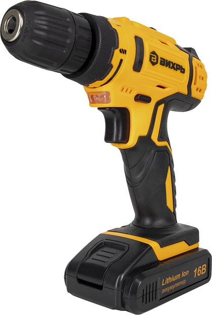 Дрель-шуруповерт Вихрь ДА-16Л-2К аккум. патрон:быстрозажимной (кейс в комплекте) (72/14/32) фото 1