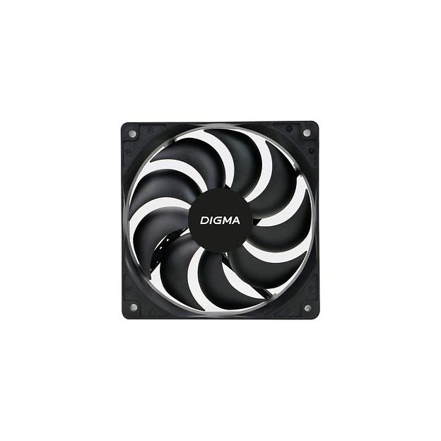 Вентилятор Digma DFAN-120-9 120мм, 3-pin, от БП:4-pin (Molex), 1200об/мин, 23 дБ, черный, Ret фото 1