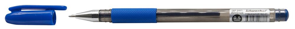 Ручка гелев. Silwerhof Advance (026182-01) d=0.5мм синие кор.карт. линия 0.3мм резин. манжета фото 2