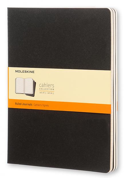 Блокнот Moleskine CAHIER JOURNAL QP321 XLarge 190х250мм обложка картон 120стр. линейка черный (3шт) фото 1