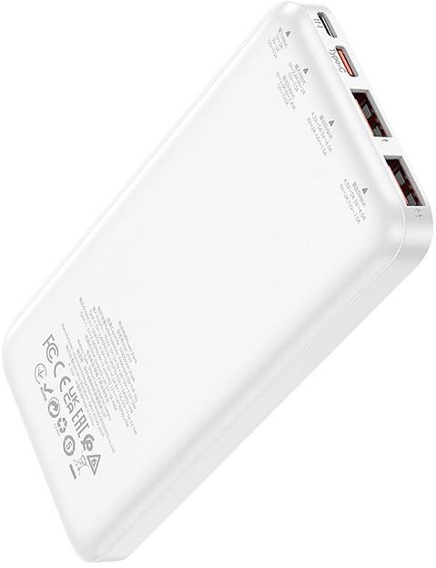 Мобильный аккумулятор Hoco J101 Astute white 10000mAh QC/PD 3A 2xUSB-A/USB-C серый фото 3