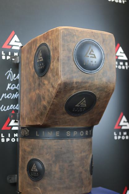 Настенная боксёрская подушка Line Sport Г-образная из натуральной кожи ОПТ фото 1