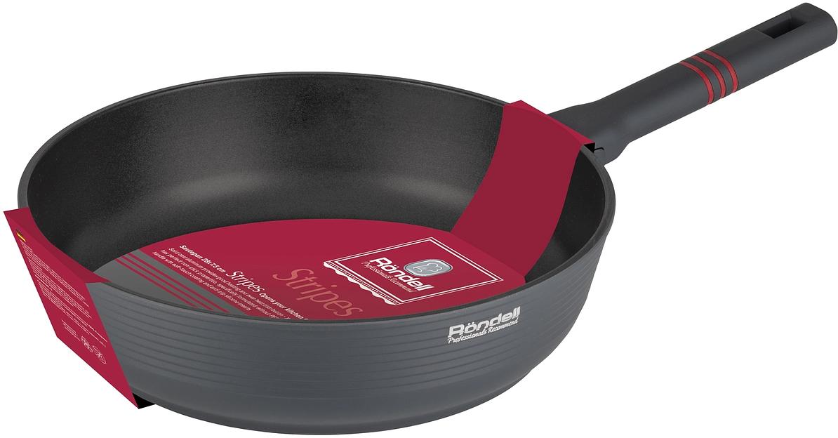 Сотейник Rondell Stripes RDA-1617 d=28см (без крышки) серый фото 1