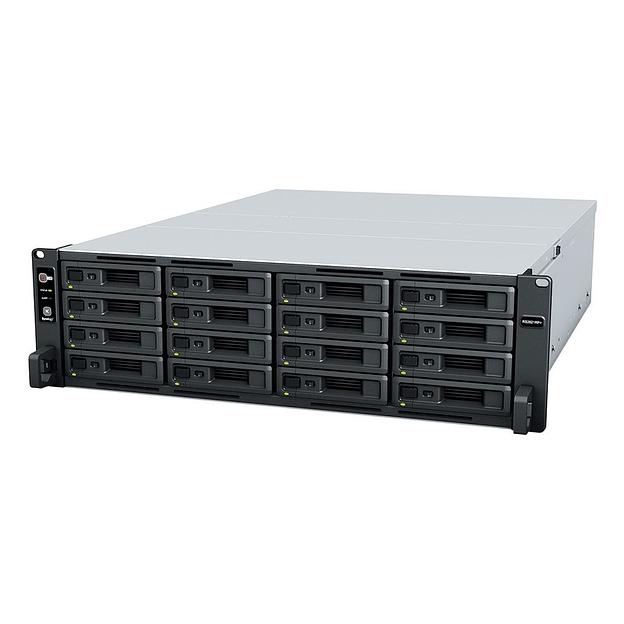 Система хранения данных Synology Rack 3U QC2,1GhzCPU/4Gb(upto 32)/RAID0,1,10,5,6/upto 16hot plug HDDs SATA(3,5' or 2,5')(upto 28 with RX1217)/2xUSB/4GE (1xExpslot)/iSCSI/2xIPcam(upto 40)/2xPS/no rail/3YW repl RS2818RP+ (RS2821RP+) фото 2