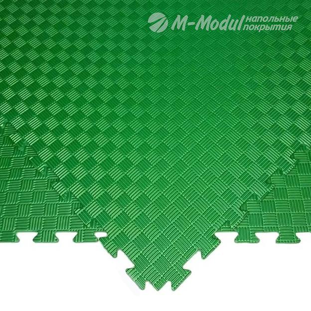 Мягкий модульный пол для детского игрового центра 100x100 см, толщина 1,5 см, Цвет Зеленый, Толщина модуля 15 мм. фото 1