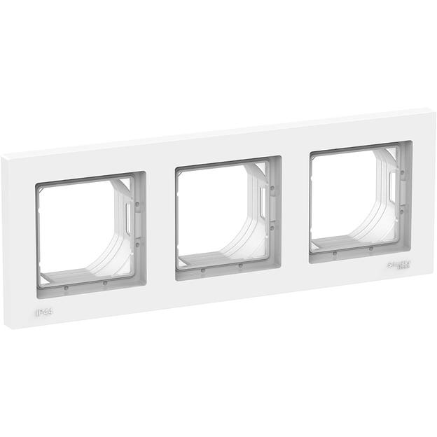 ATLASDESIGN AQUA Рамка 3-постовая, IP44, БЕЛЫЙ фото 1