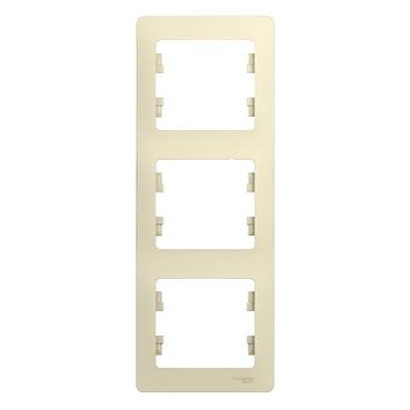 Systeme electric GSL000207 GLOSSA 3-постовая РАМКА, вертикальная, БЕЖЕВЫЙ фото 5