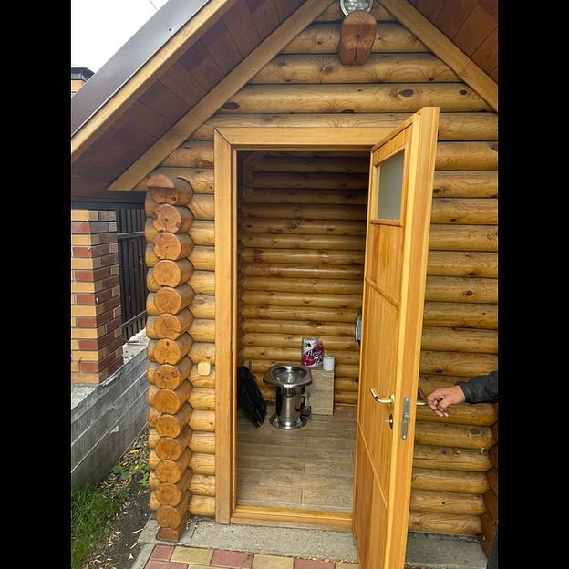 Дверь из кедра 2000×800 мм утеплённая с замком и пропиткой фото 2