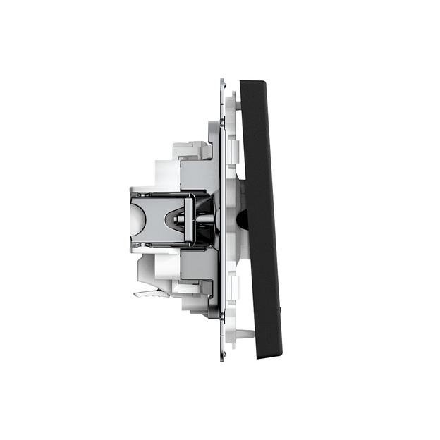 ARTGALLERY 1-клавишный ВЫКЛЮЧАТЕЛЬ с подсветкой, 10АХ, механизм, быстрозажимные клеммы, КАРБОН фото 3