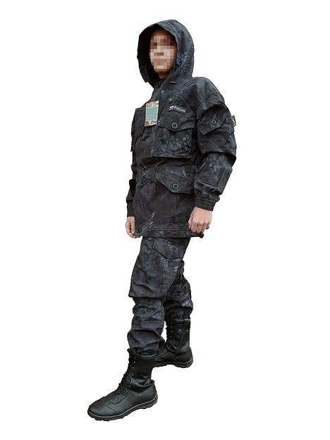 Костюм мужской Горка 8 Рэмбо рип-стоп, чёрный питон, лето, опт фото 2