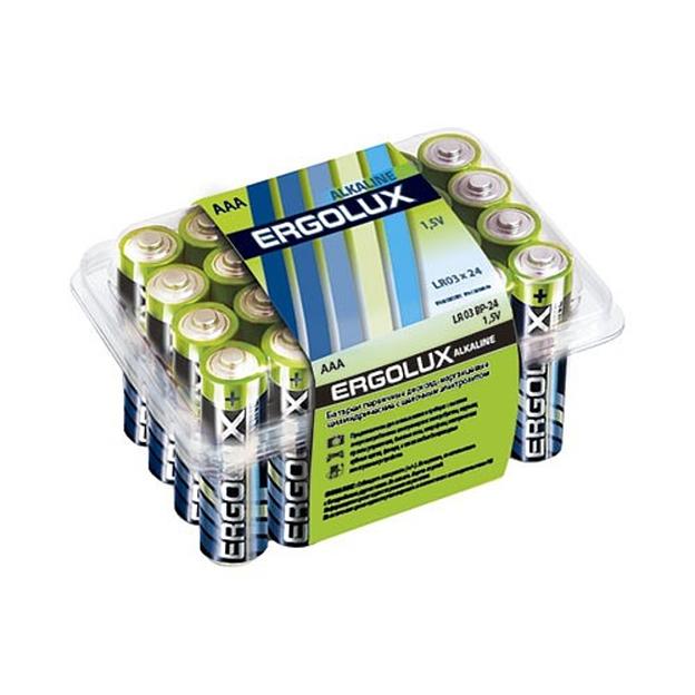 NEW Ergolux LR03 Alkaline BP-24 (LR03 BP-24, батарейка,1.5В) (24 шт. в уп-ке) фото 1