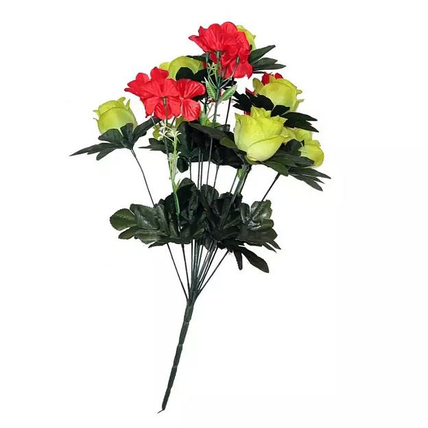 Розы с фиалками 12 голов (2 вида 7+5) 49см 476-735+671 фото 7