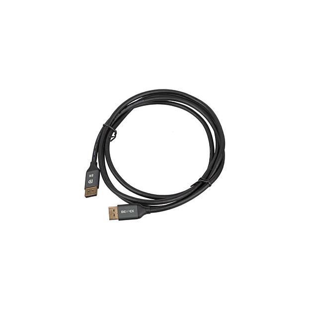 Кабель Display Port Ultra HD, DisplayPort (m) - DisplayPort (m), GOLD, 2м, пакет, черный фото 1