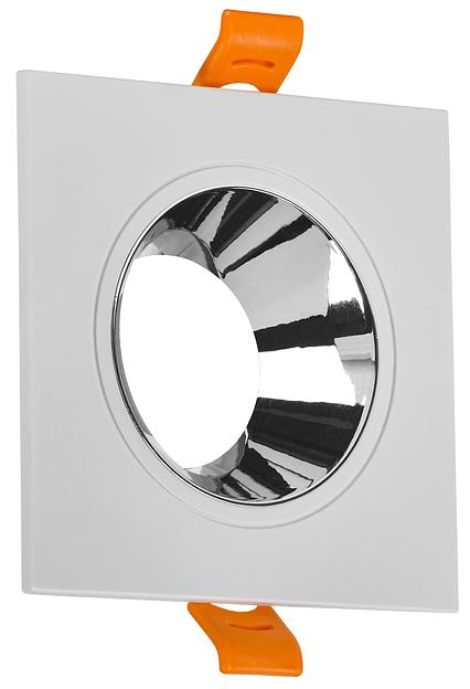 LIGHTING Светильник 4107 встраиваемый поворотный под лампу GU10 белый/хром пластик IEK фото 1