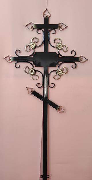 Крест с цветком 2 на могилу, опт фото 1