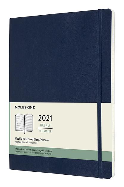 Еженедельник Moleskine CLASSIC SOFT WKNT XL 190х250мм 144стр. мягкая обложка синий сапфир фото 1