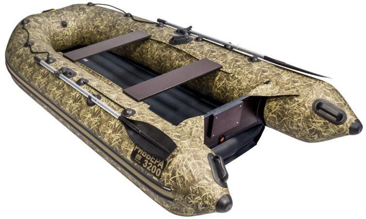 Лодка Ривьера Компакт 3200 НДНД, 3200*1500*420 мм., цвет: камуфляж камыш фото 4