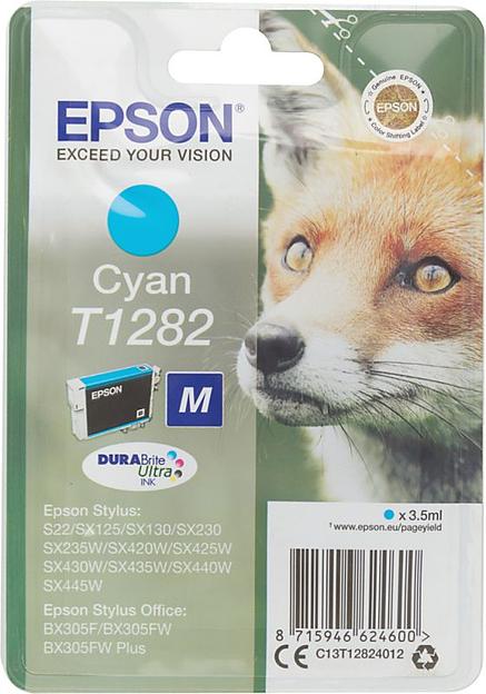 Картридж струйный Epson T1282 C13T12824012 голубой (260стр.) (3.5мл) для Epson S22/SX125 фото 1