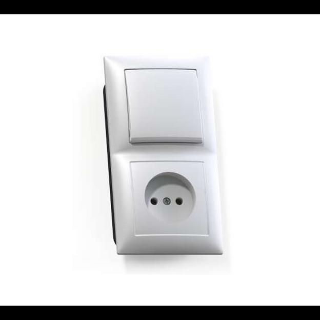 Блок СП БКВР-408 Селена (1-кл. выкл. + розетка) бел. Кунцево 8200 фото 1