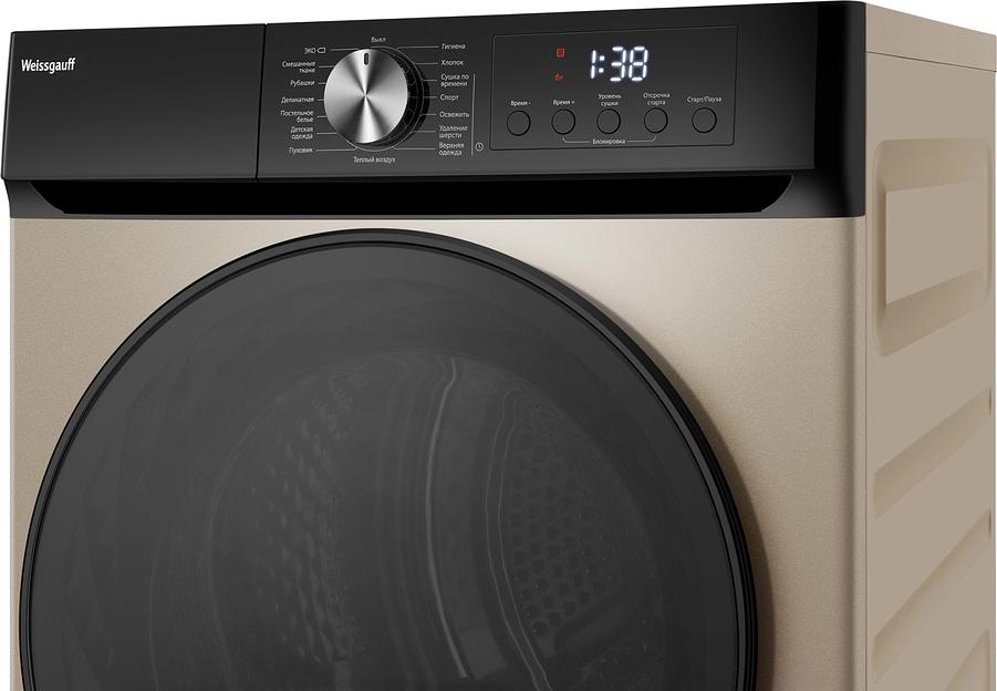 Сушильная машина Weissgauff WD 6010 Heat Pump макс.загр.:10кг золотистый (434771) фото 7