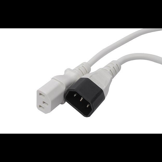 Кабель питания Cablexpert ПВС-АП 3*1,0 С13С14, 16A, белый 1,8 м фото 1