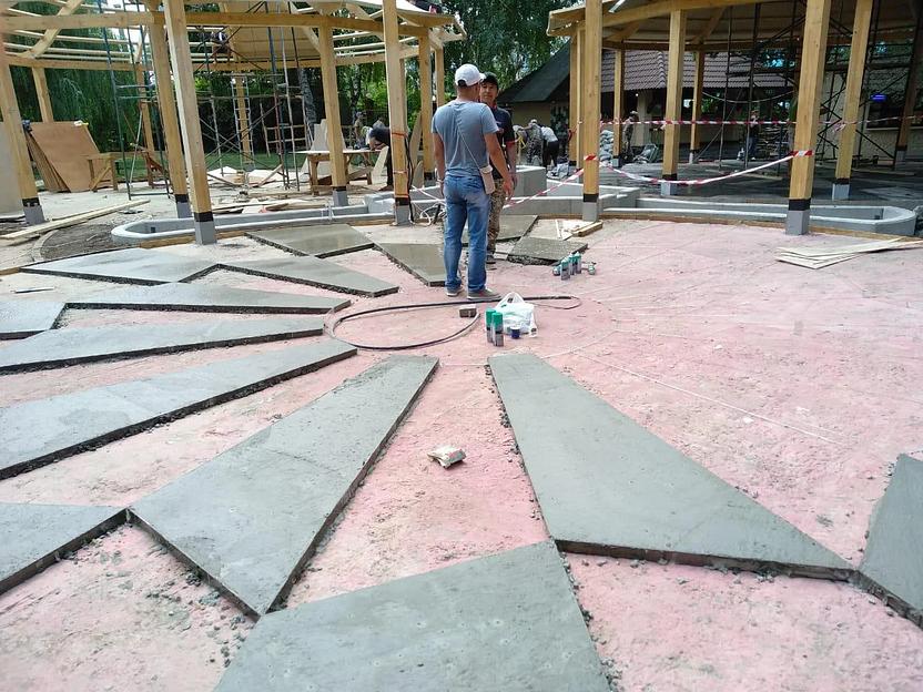 Устройство пола из мраморной крошки фото 1