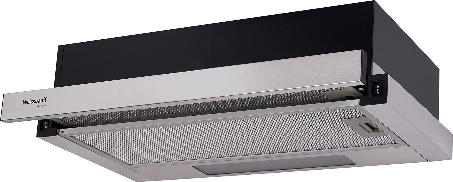 Вытяжка встраиваемая Weissgauff TEL 06 1M IX нержавеющая сталь управление: кулисные переключатели (1 мотор) фото 1