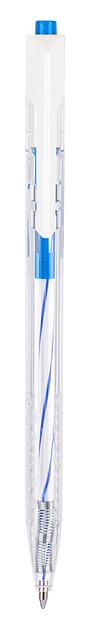 Ручка шариковая Deli EQ24-BL авт. 0.7мм прозрачный синие чернила (1шт) фото 1