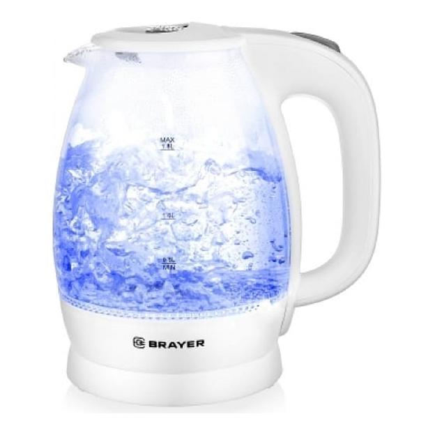 BRAYER 1013BR-WH Чайник, 1.8л, 2200Вт, белый фото 1