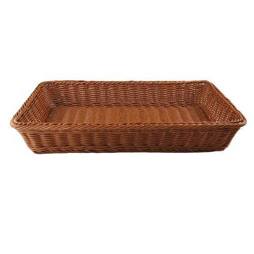 Корзина для хлеба прямоуг. 53*32*9 см. коричневая полиротанг MGprof /1/20/ фото 1