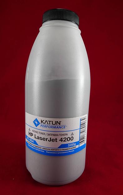 Тонер для картриджей Q1338A,Q5942A,Q7516A,CZ192A,CE255X,CRG-724H (фл. 500г) Katun фас.Россия фото 1