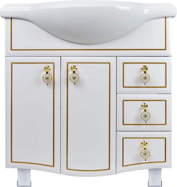 Тумба Жасмин 80 DORATIZ 9911.773, белая золото, под умывальник Классик 80 фото 2
