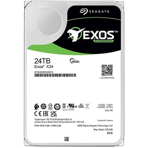 Жесткий диск серверный Seagate 3.5" 24TB Exos X24 SAS 12Gb/s, 7200 rpm, 512 MB ST24000NM007H фото 3