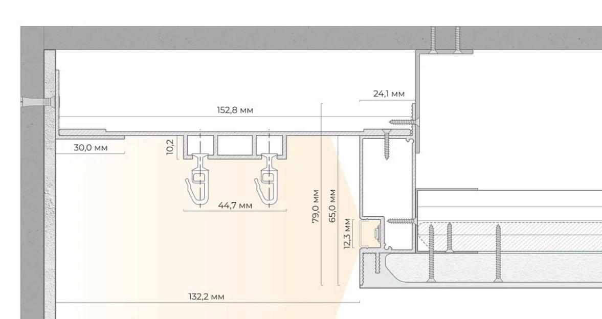 Скрытый карниз FerGipps М 02 с примыканием белый ОПТ фото 2