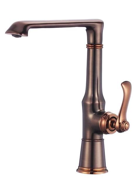 Смеситель латунный для мойки одноручный "Eleanti", бронза фото 1