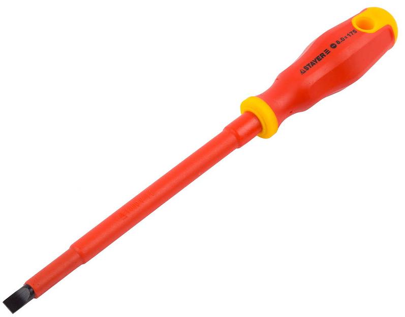 STAYER Electro, SL8 х 175 мм, диэлектрическая отвертка, Professional (25141-08-17) фото 1