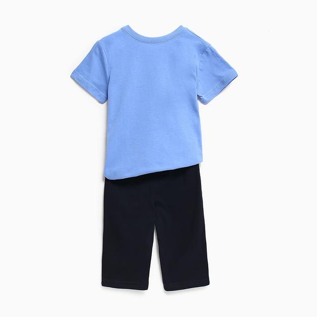 Комплект (футболка, шорты) для мальчика РиД «Машинка» рост 98-104 см голубой, синий ОПТ фото 3