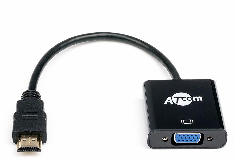 Переходник 0.1 m HDMI => Vga ATcom HDMI (m) - VGA (f) 0.1 м (AT1013) фото 1