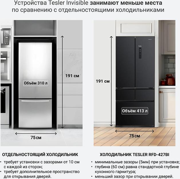 Холодильник Tesler RFD-427BI 2-хкамерн. графит глянц. инвертер фото 7